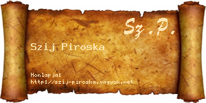 Szij Piroska névjegykártya