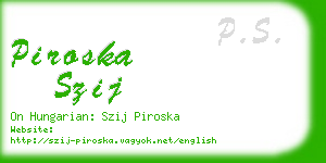 piroska szij business card